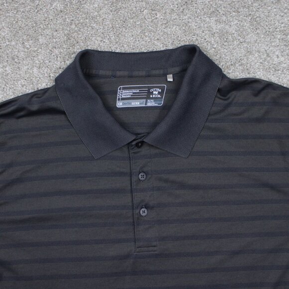 Cutter & Buck CB DryTec Luxe Polo Shirt Mens XL Gray Cotton/Polyester S/S Golf - Picture 5 of 13